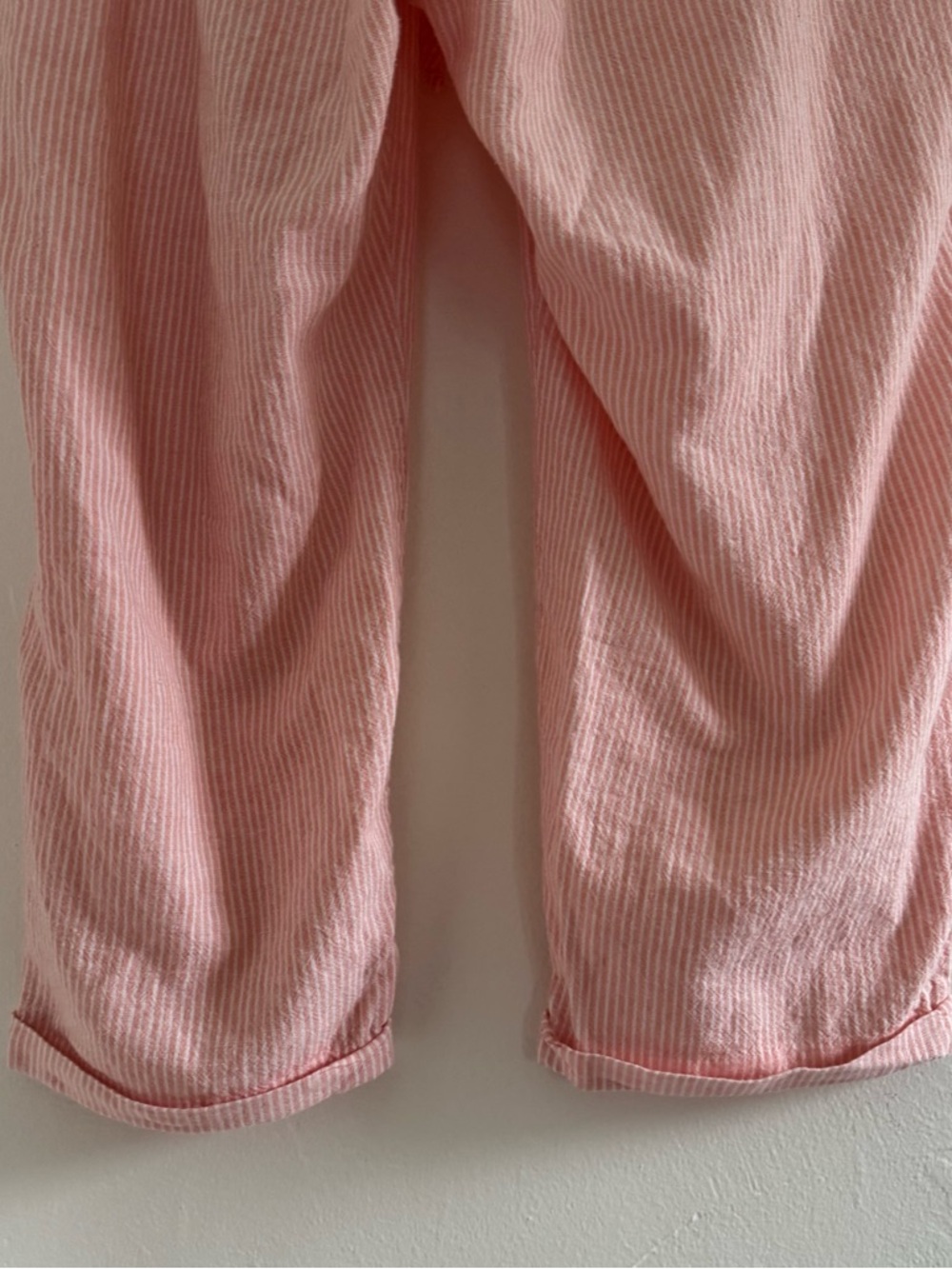 J. Crew Factory Striped Linen-Cotton Blend Drawstring Pant Cropped Spring Beachy - Picture 7 of 11
